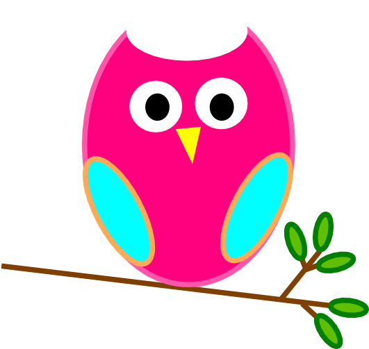 Pink Owl Clipart - L Will Miss You (600x502)