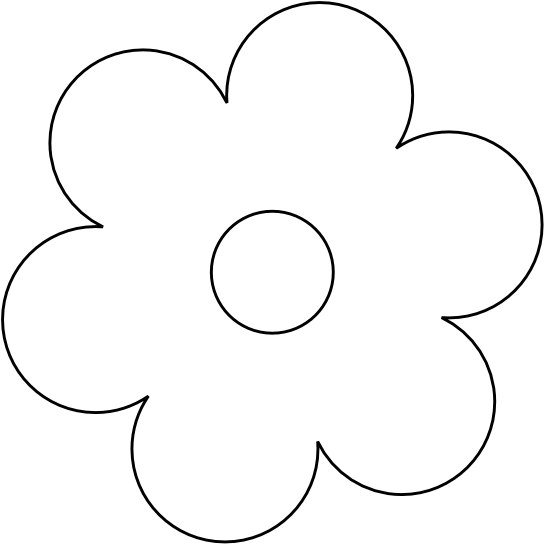 Retro Flower 6 Black White Line Art Twitter Valentine - Flower Black And White (999x990)