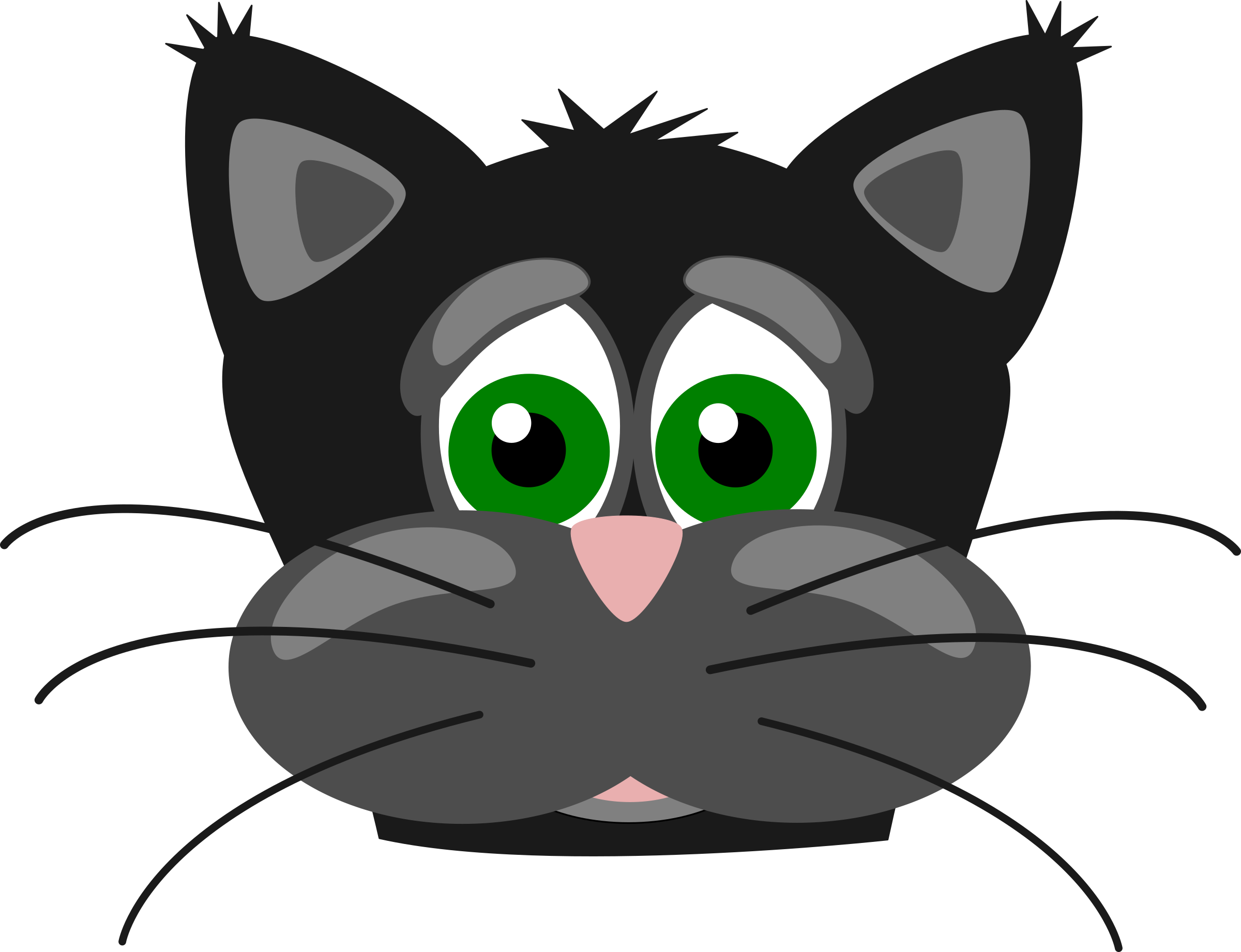 Cat - Angry Cat Face Clip Art (2400x1842)