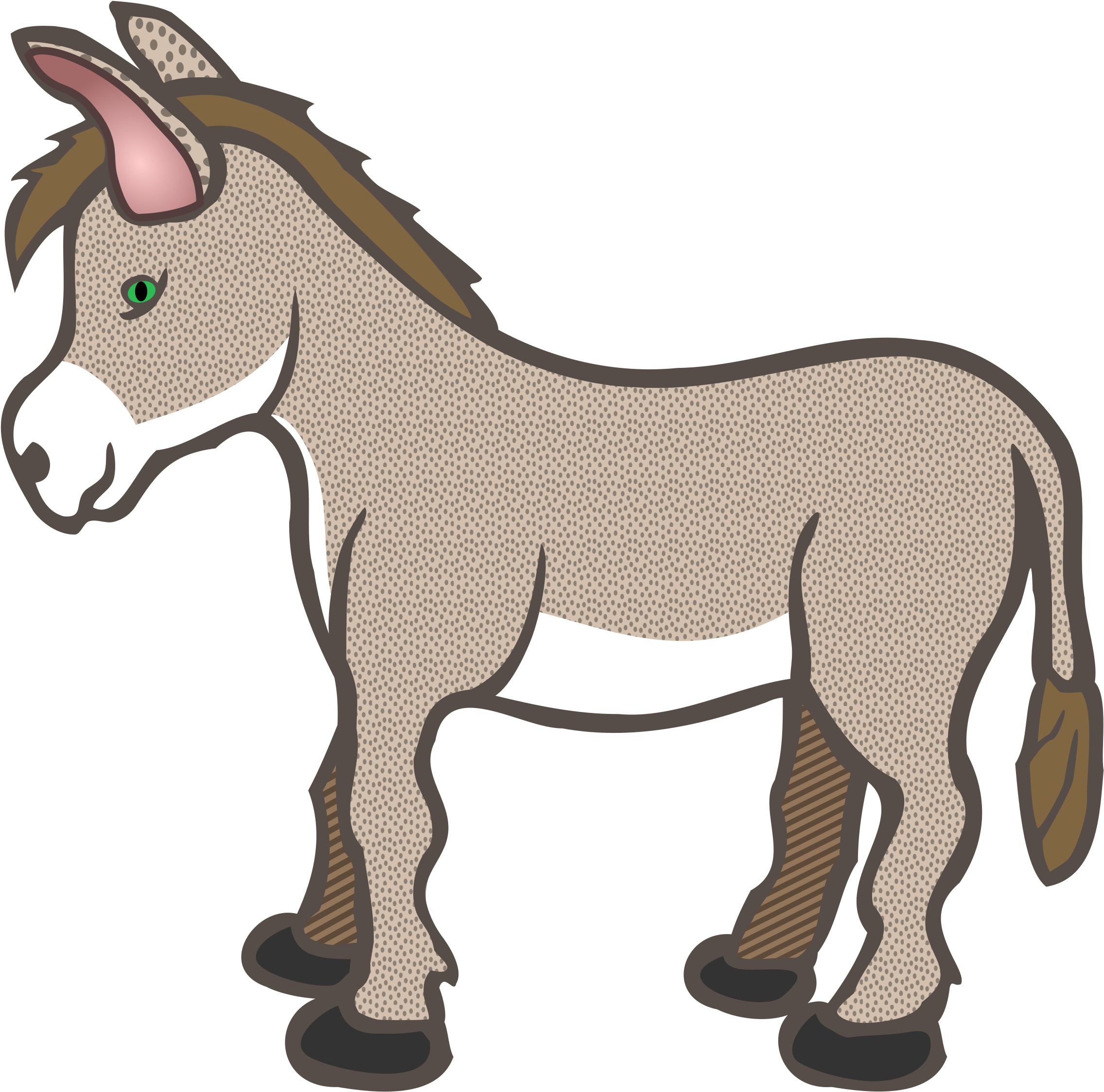 Clipart Manger Animals Nativity Donkey - Donkey Clipart (2424x2400)