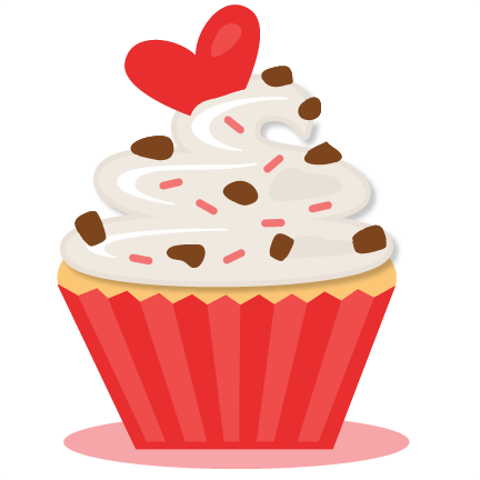 Valentine Cupcake Svg Scrapbook Cut File Cute Clipart - Valentines Cupcakes Clipart (432x432)