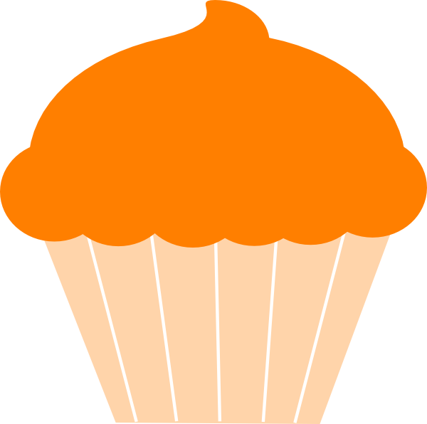 Muffin Clipart Orange Cupcake - Hd Cupcakes Clip Art (600x596)
