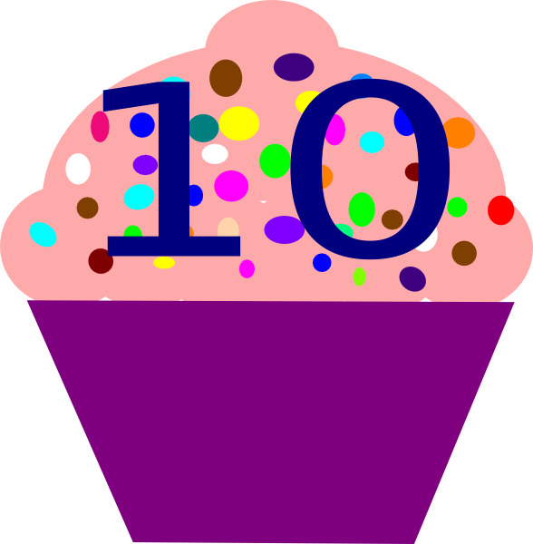 Cupcake 10 Clip Art - Number10 Clipart (588x600)