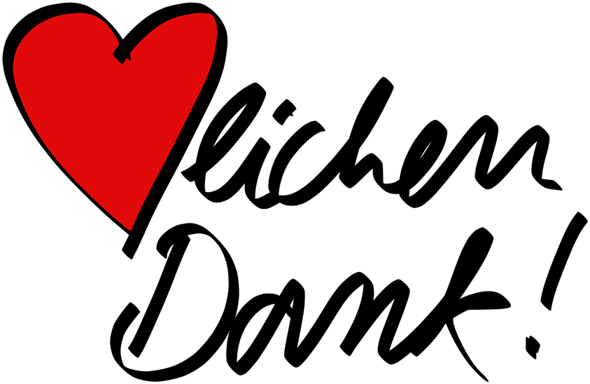 Heart Thank You Thanks To Congratulations Cartoon - Danke Sagen (960x720)