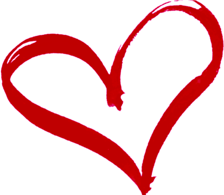 Red Heart Outline Transparent Background (977x640)