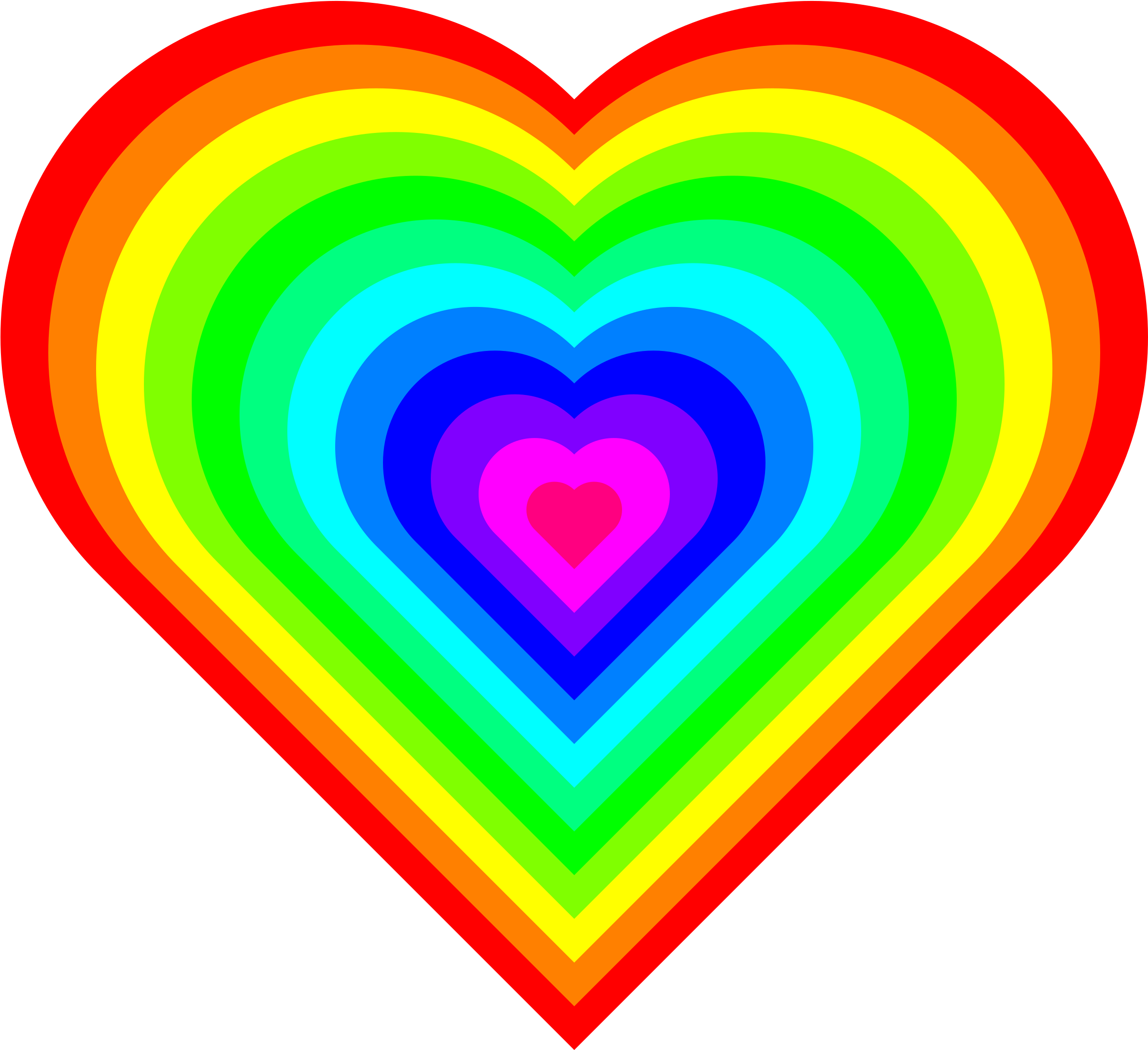 12 Color Heart - Hearts Rainbow (2400x2400)