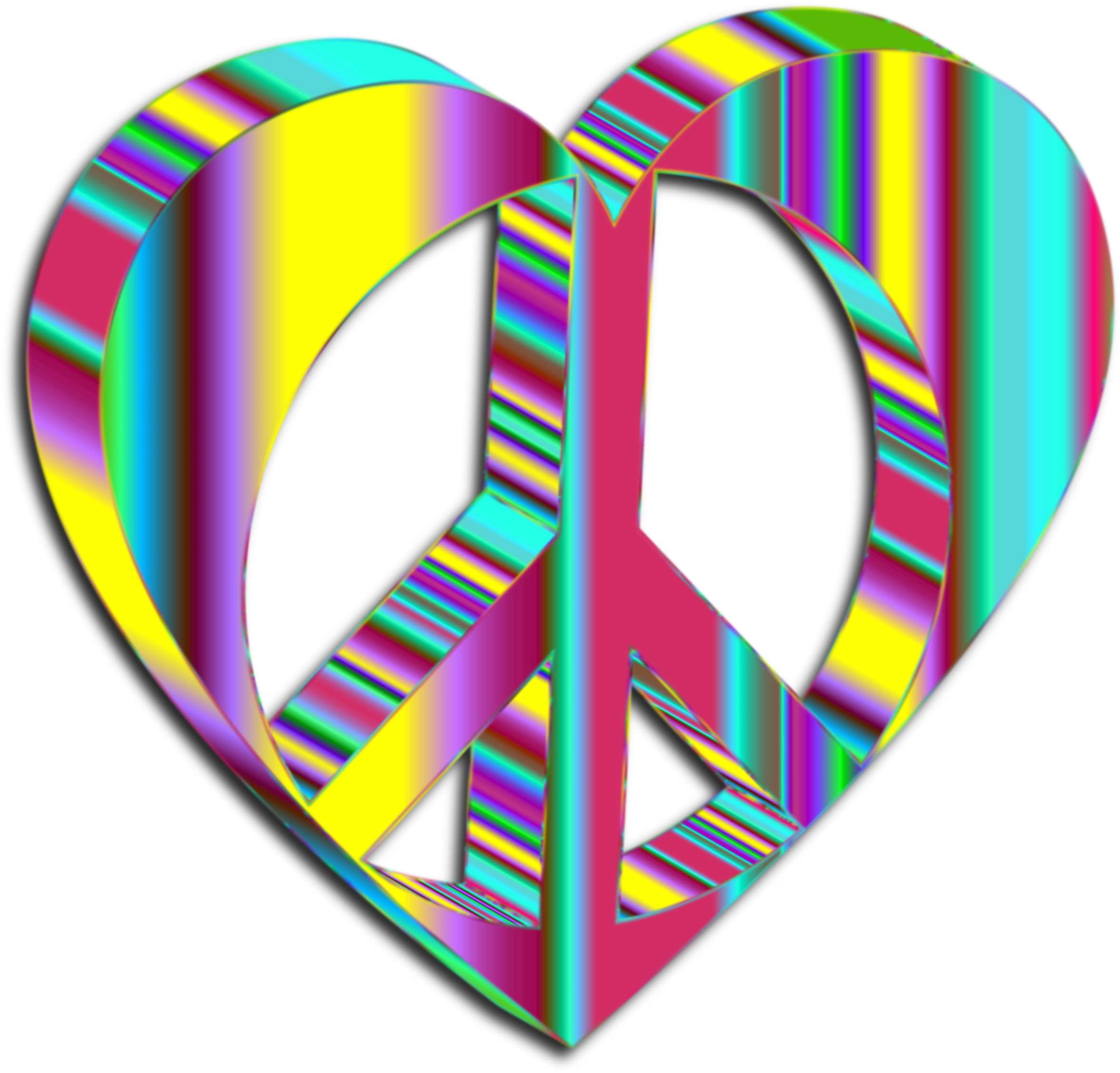 3d Peace Heart Mark Ii Psychedelic 2 - 3d Peace (2400x2300)