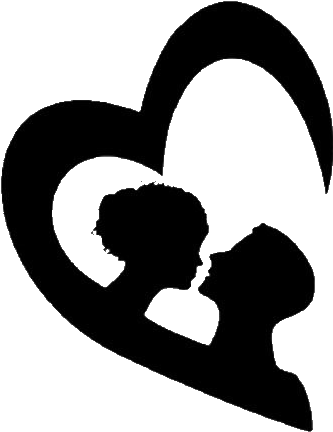 Valentine's Day Couples Silhouettes - Cross Stitch Silhouette Hearts (400x454)