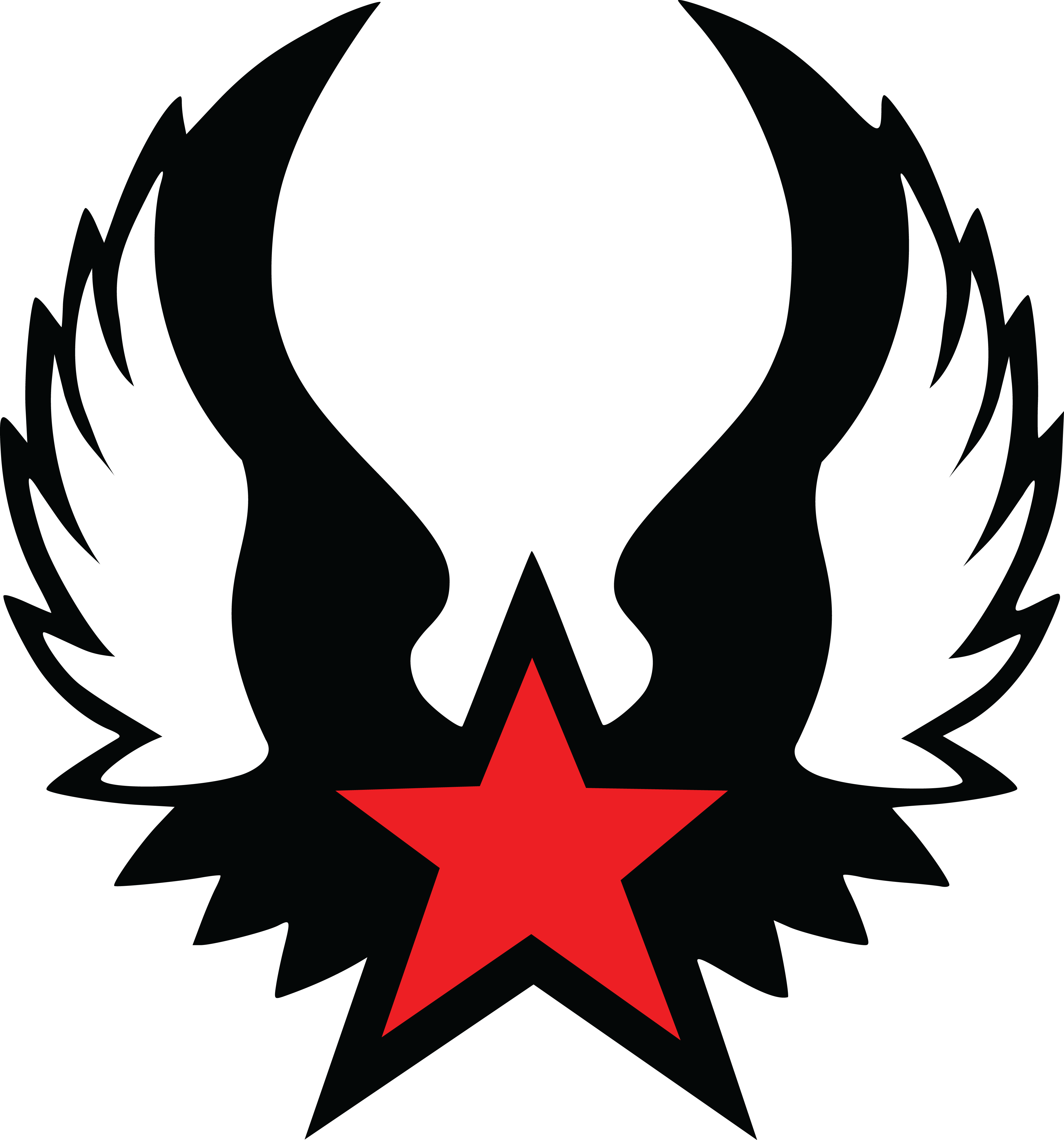 Red Winged Star Clip Art At Clkercom Vector Online - Cool Star Clip Art (672x720)