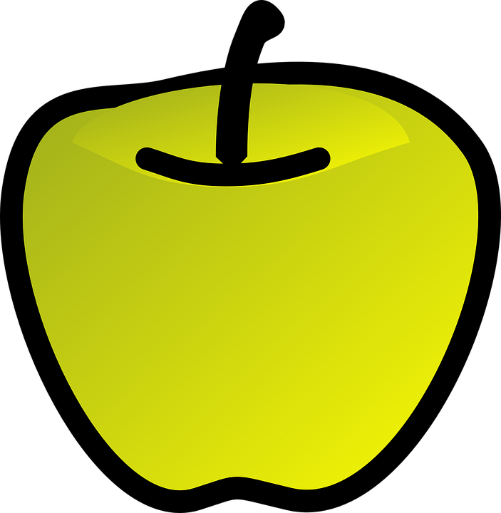 Apple Green Fruit 3d Glossy - Draw A Green Apple (703x720)