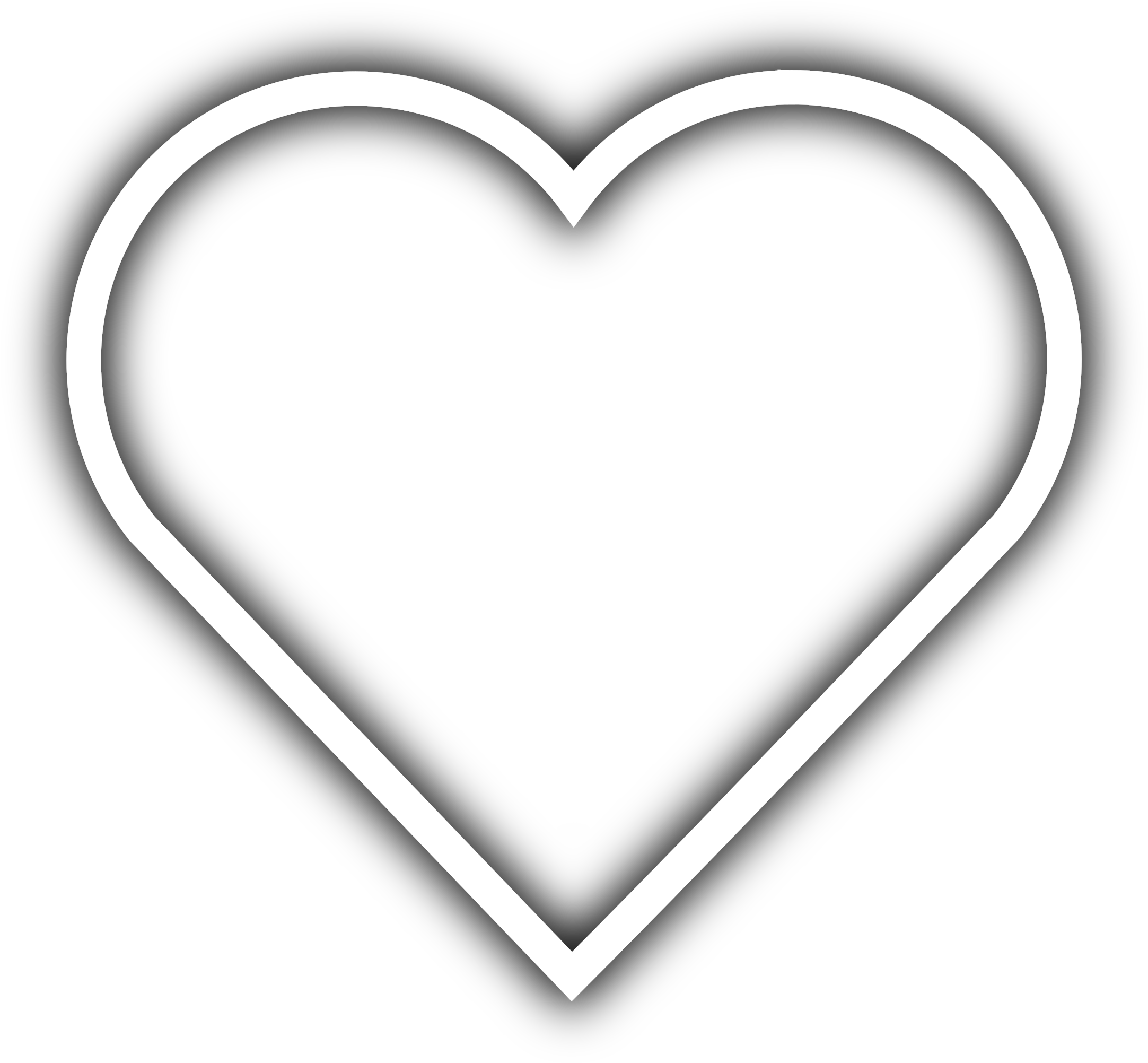 Simple Heart Clip Art - White Heart Outline Transparent (2400x2177)