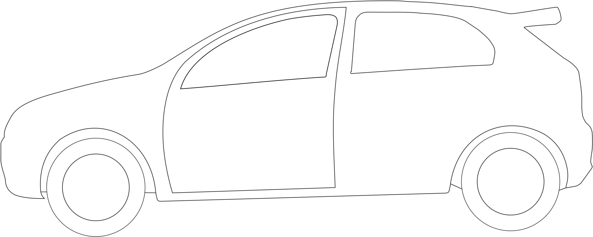 Shapes Clipart Car Pencil And In Color - Outline Of A Big Car (2400x1019)