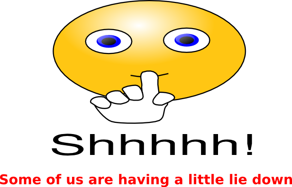Quiet Shhhh Some Of Us Are Having A Little Lie Down - Clip Art (600x385)