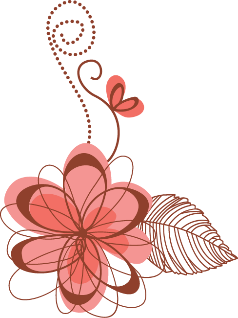 Heart Flower Clip Art - Cute Floral Seamless Background - Round Ornament (488x650)