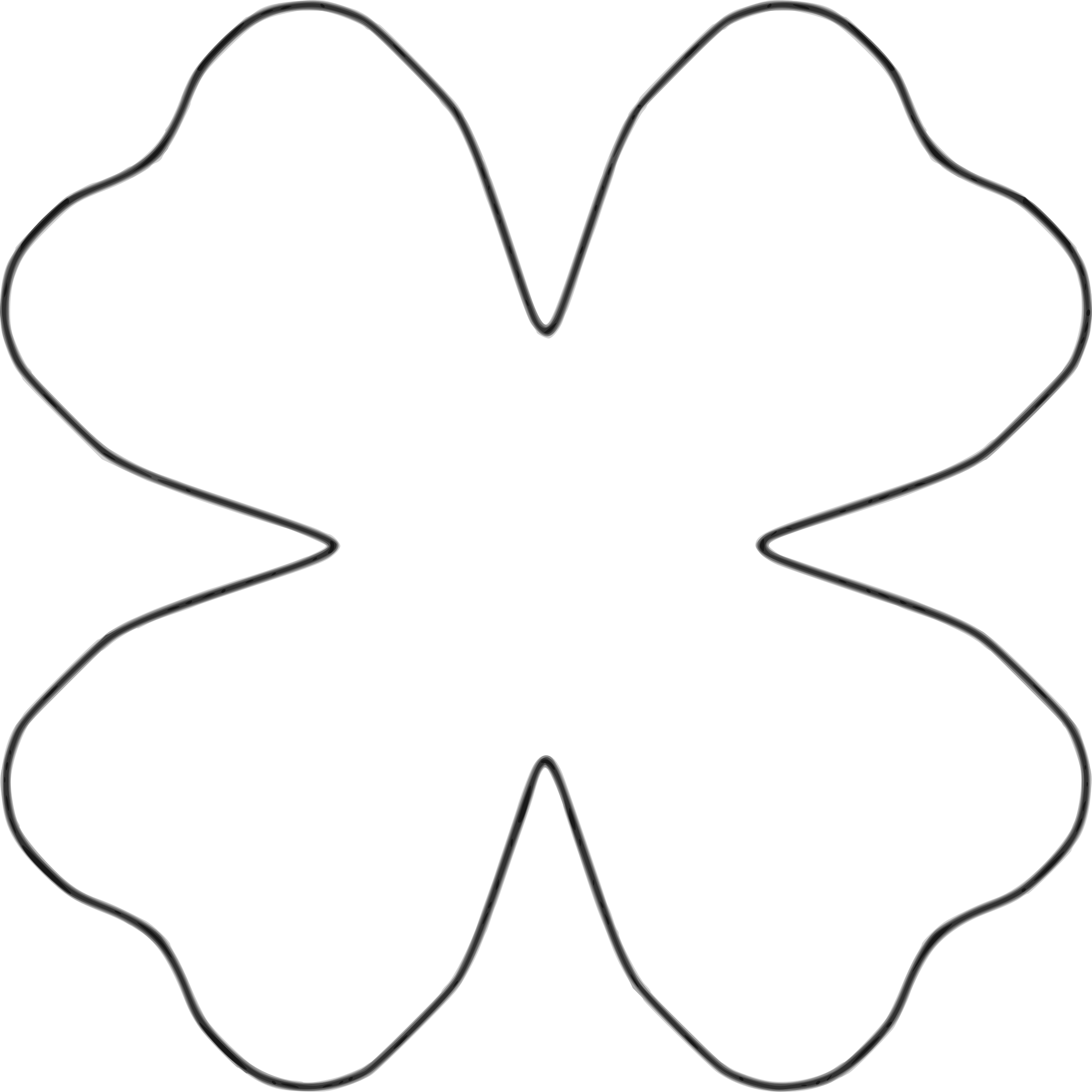 Flower 4 Petal Heart Template By Baj - Line Art (2400x2400)