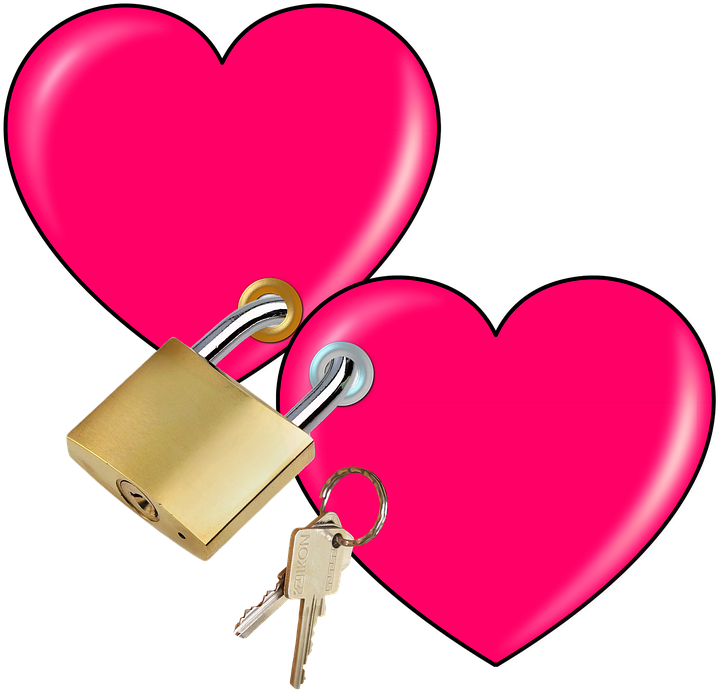 Padlock Key Heart Love Pink Two - Gembok Dan Kunci Cinta (728x720)
