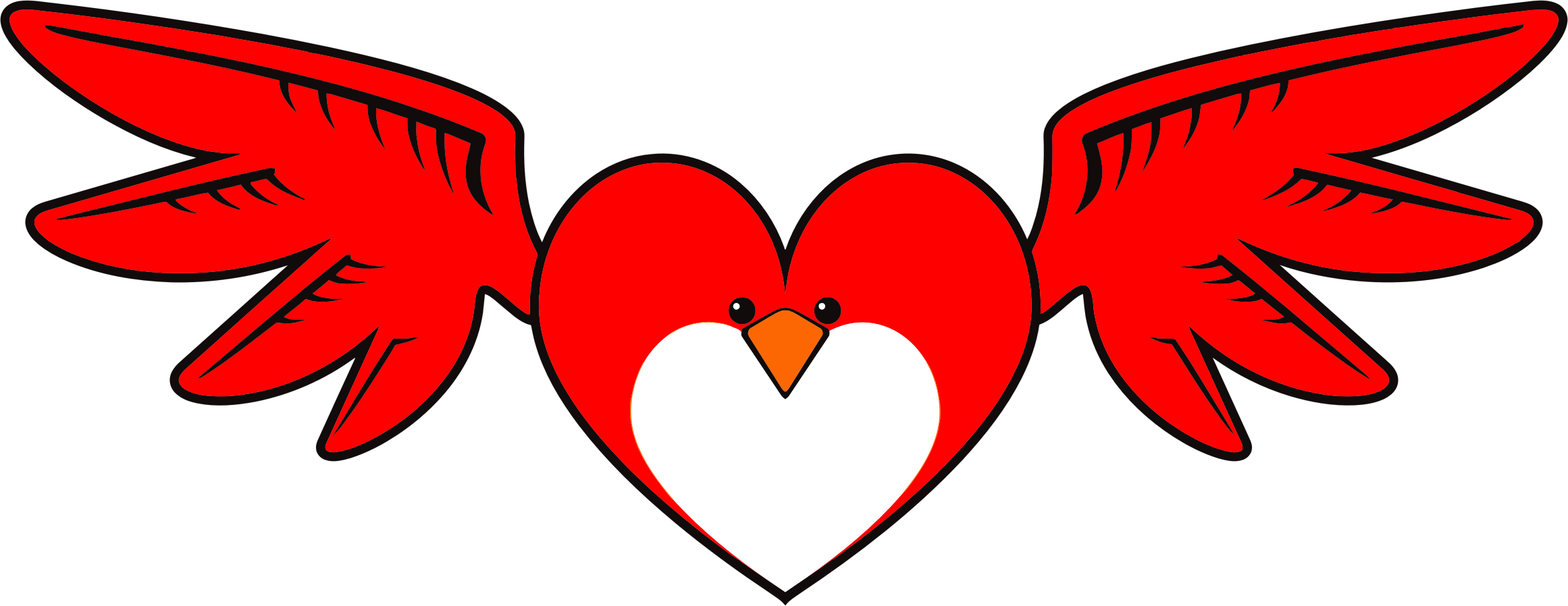 Heart Bird - Video Camera Clip Art (2322x898)
