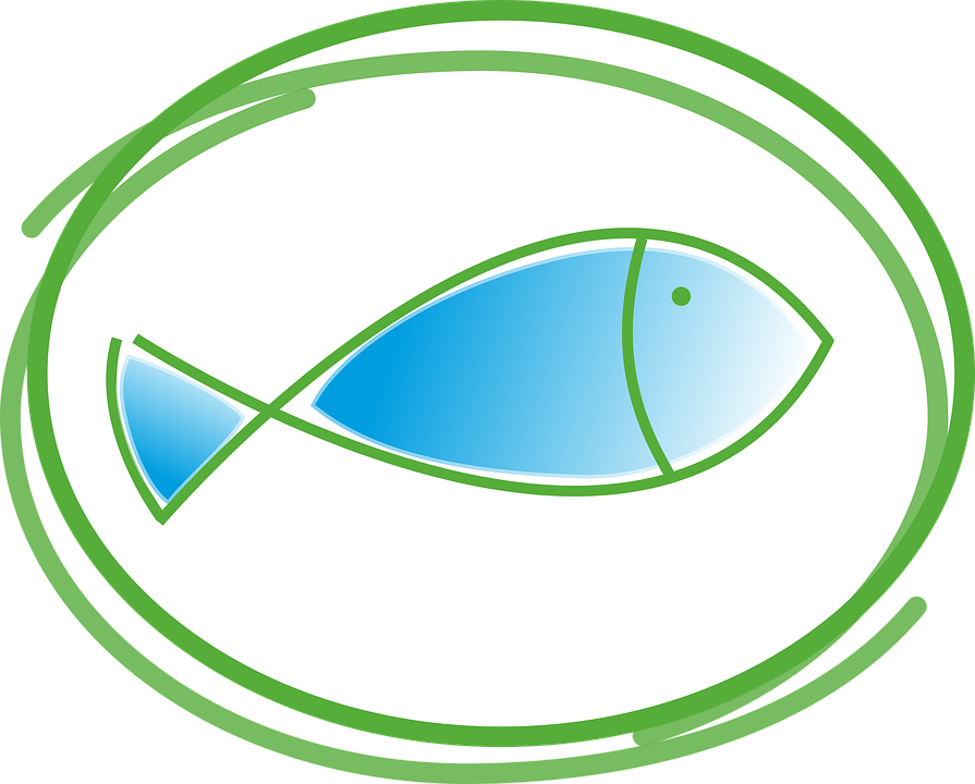 Fish Baptism Communion Church Religion - Circle (895x720)