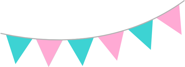 Teal Clipart Bunting Pencil And In Color Teal Clipart - Pink And Blue Banner Clipart (600x219)