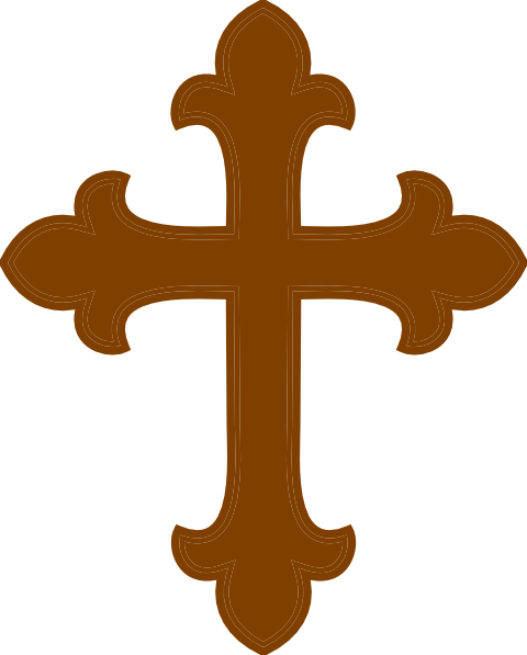 Brown Cross Clip Art - Cross For Christening Brown (480x597)