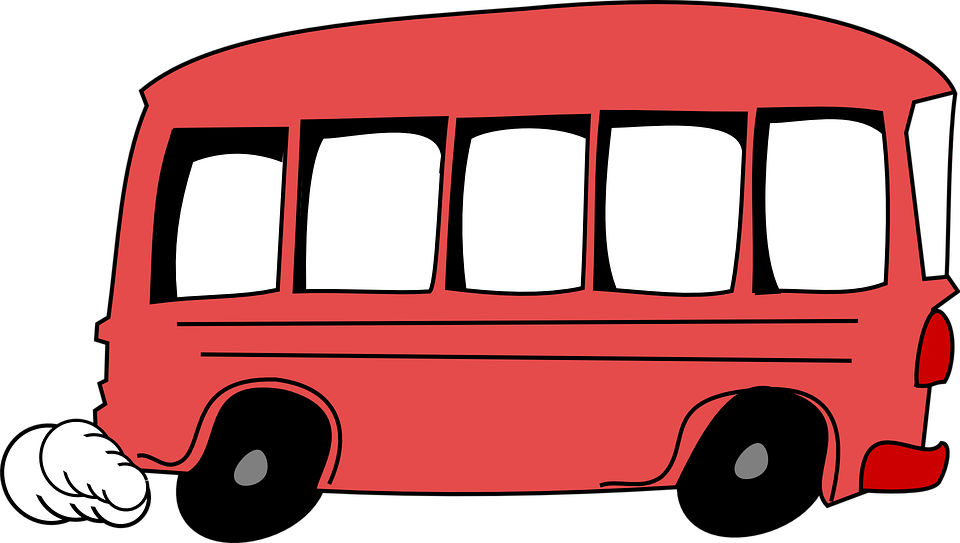 Bus Clipart Kostenlos - Roter Bus Clipart (960x543)