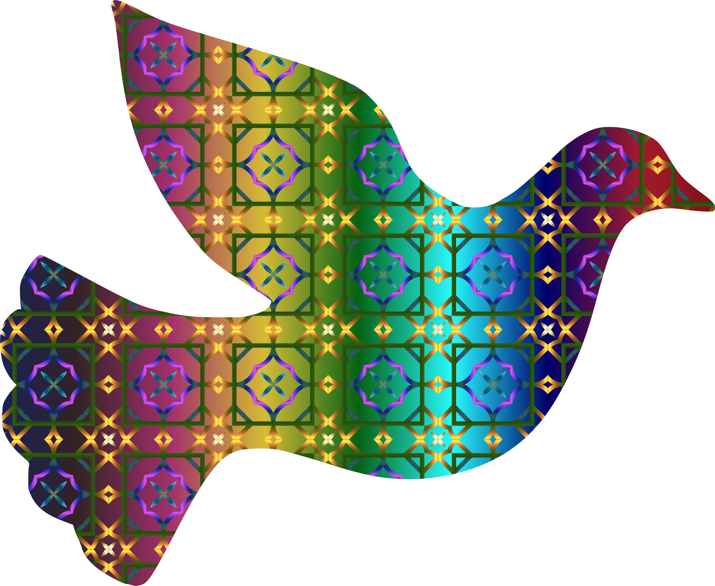 Dove Clipart Colorful - Colorful Dove Transparent (2370x1942)
