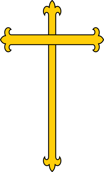 Gold Cross Clip Art - Gold Cross Clipart Transparent (360x594)