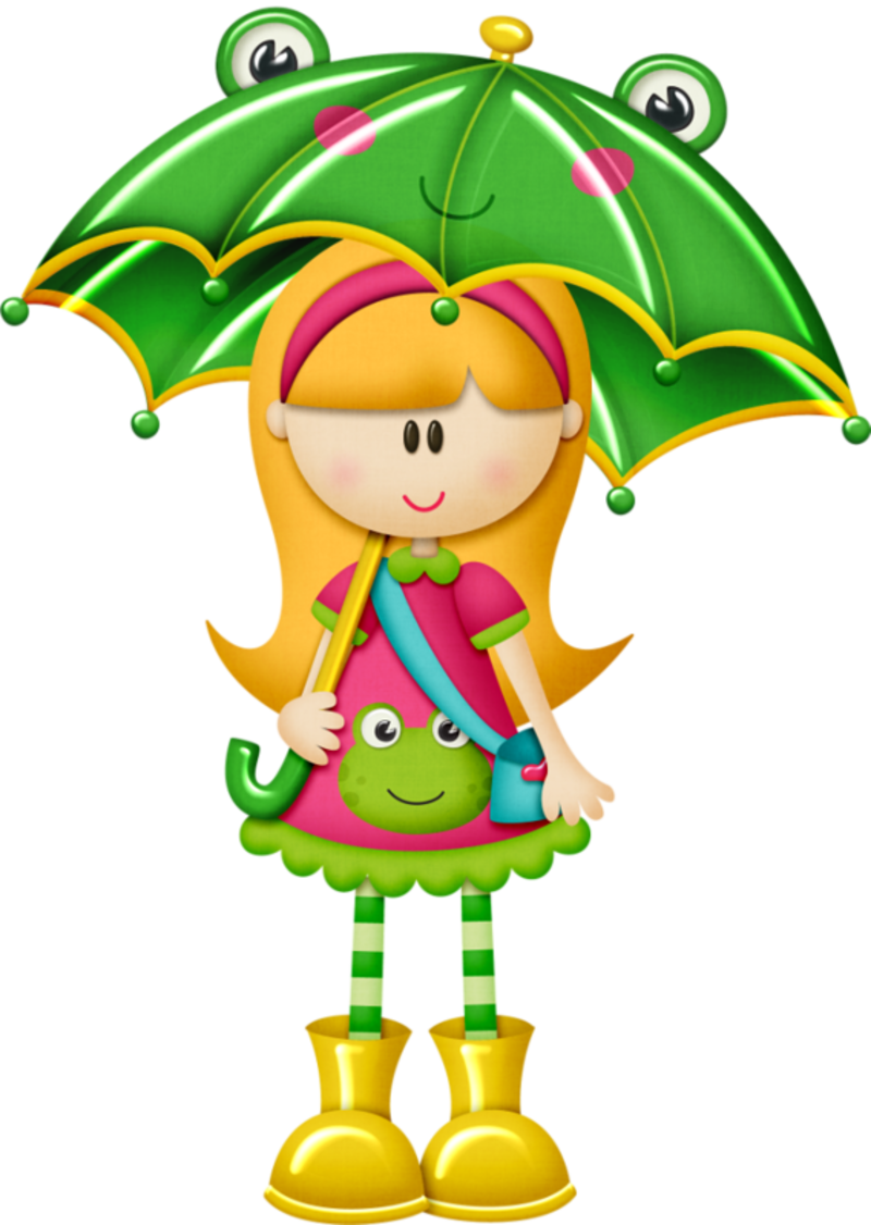 April Showers - Kids With Umbrella Clipart (800x1126)