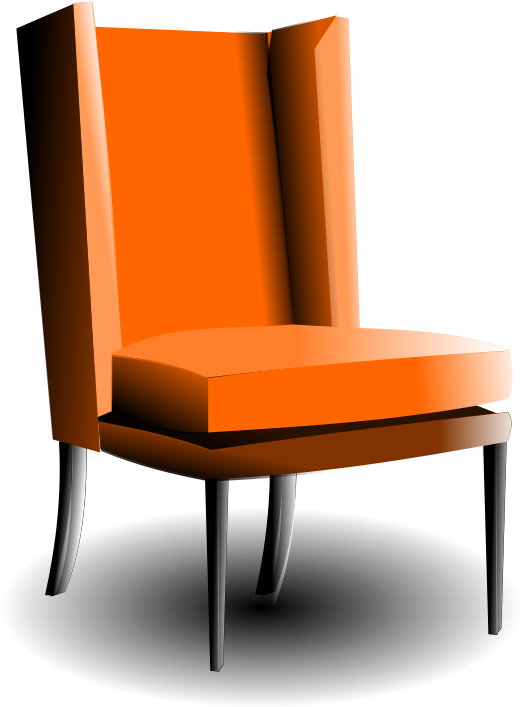Old Fashioned Armchair 555px - Orange Chair Clipart (1979x2799)
