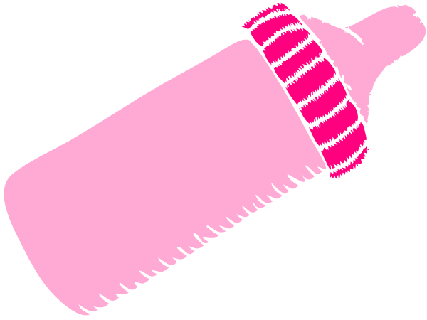 Pacifier3 - Pink Baby Bottle Clip Art (600x450)