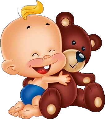 Images Are On A Transparent Background Cute Baby Holding - Baby And Teddy Bear Cartoon (400x400)