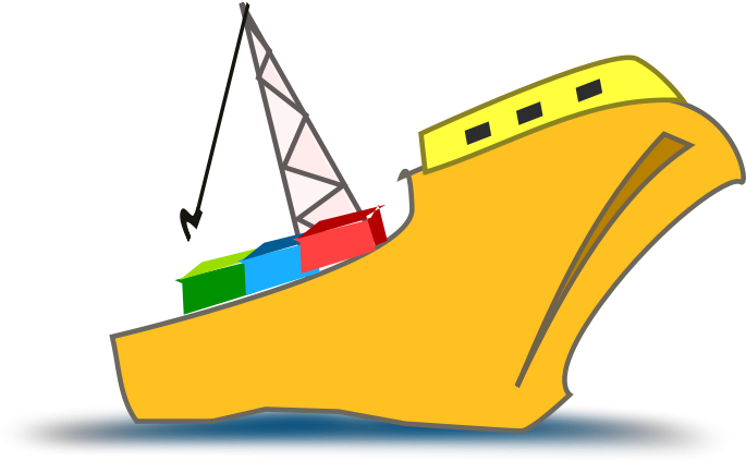 Free Clipart - Shipping Boat (800x667)