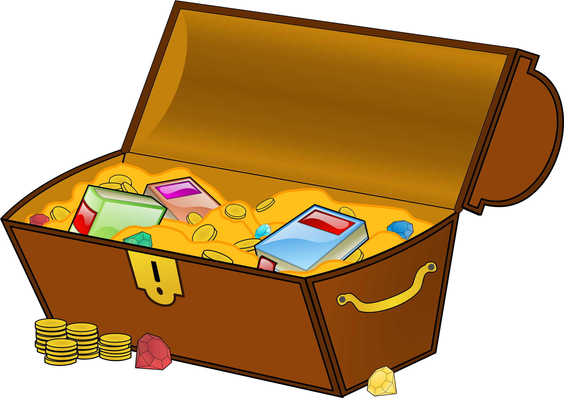 Big Image - Treasure Chest With Books (2400x2133)