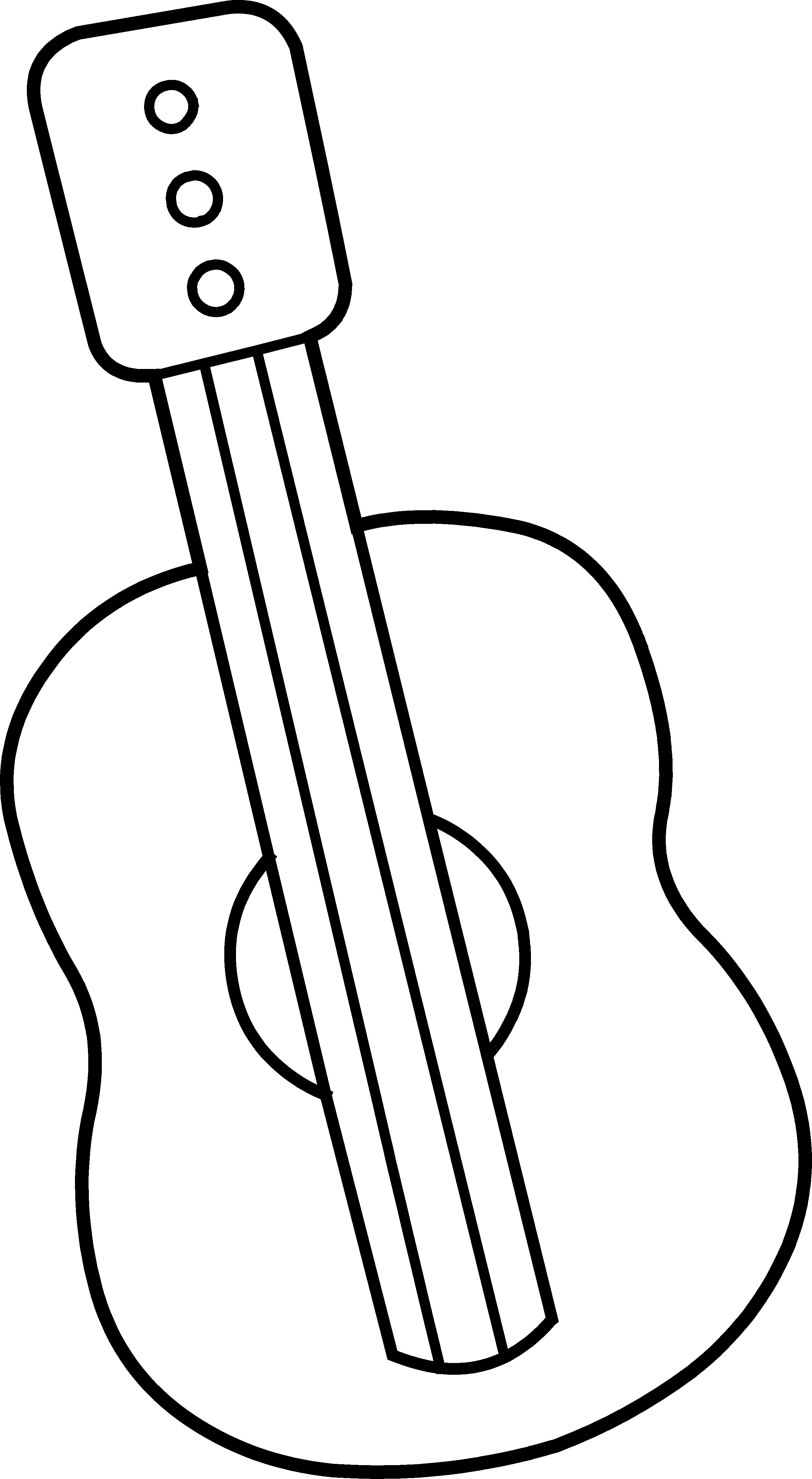Black - Guitar Black And White Cartoons (2632x4794)