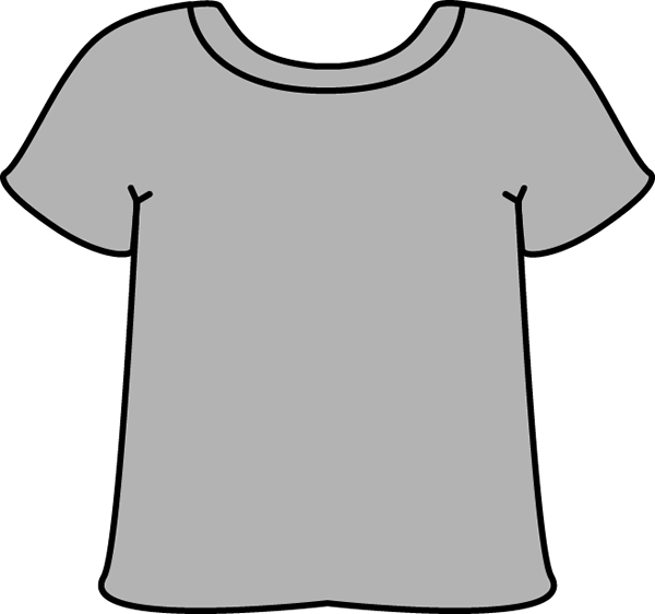 Gray Tshirt Clip Art - Grey T Shirt White Collar (600x562)