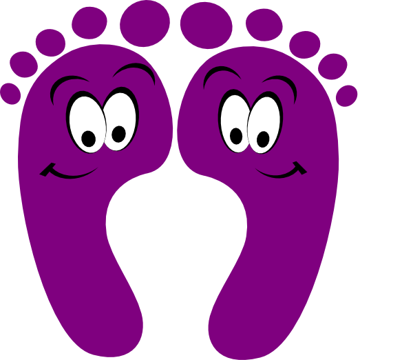 Purple Clipart - Happy Feet Clipart (600x522)