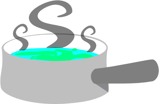 Grey Pot With Steam Clip Art At Clker - Boiling Water Clip Art (600x343)