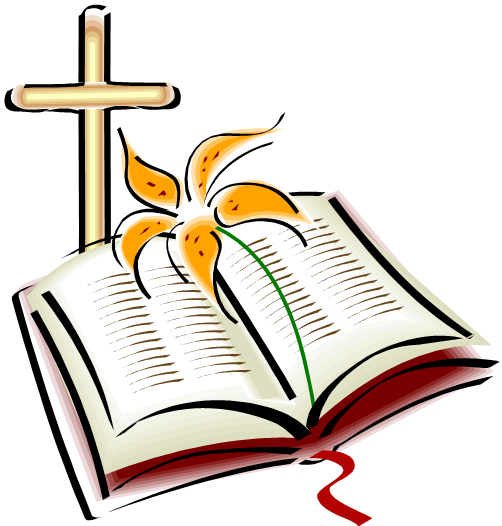Bible Christian Cross Religious Text Clip Art - Christian Cross And Bible (502x526)