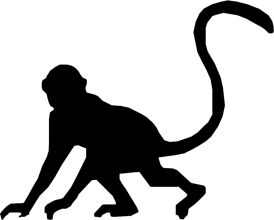 Clip Arts Related To - Silhouette Of A Monkey (951x763)
