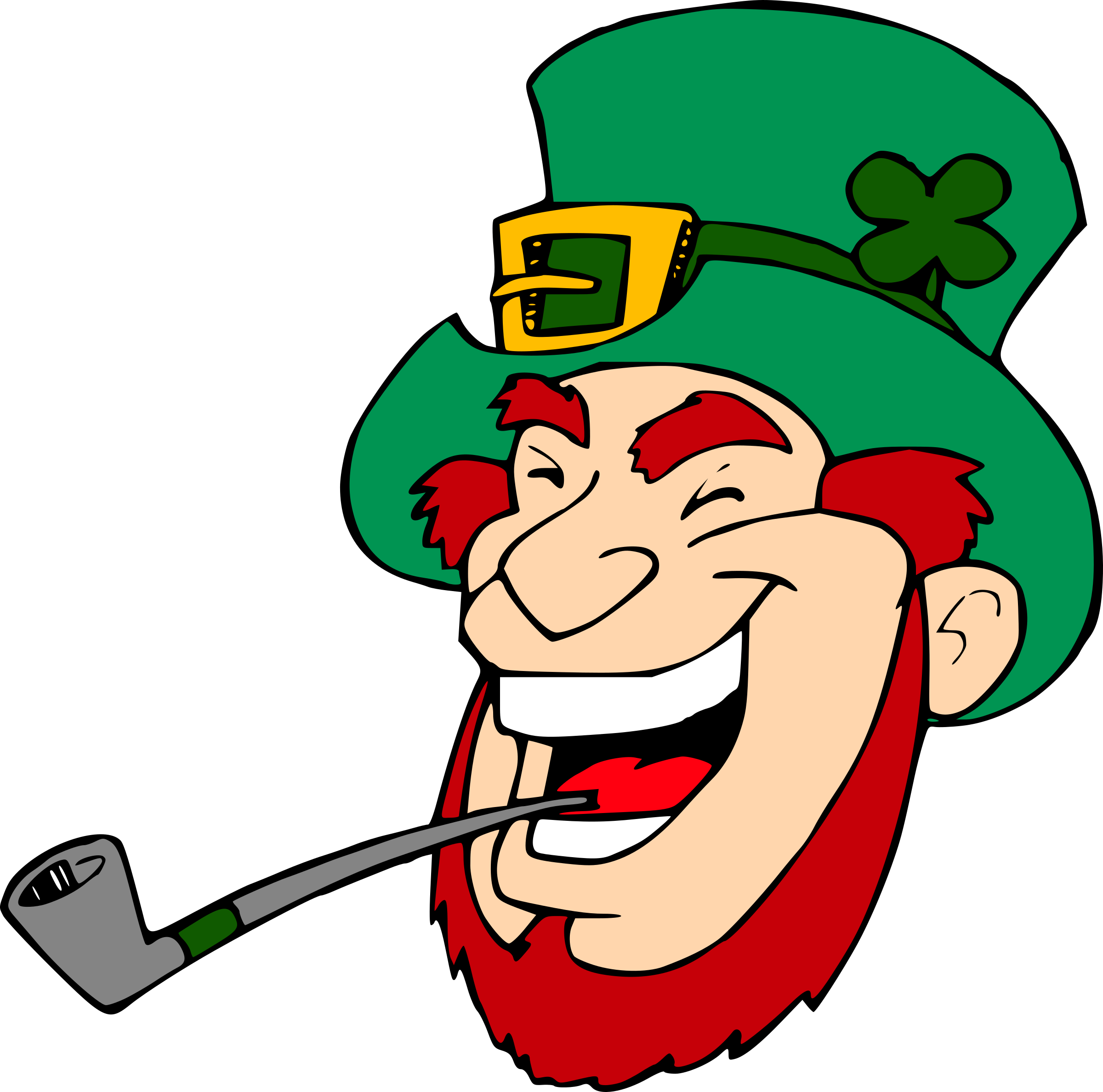 Laughing Leprechaun - St. Patrick's Day Shower Curtain (2400x2376)