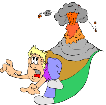 Volcano Clipart Transparent - During Volcanic Eruption Clipart (353x350)