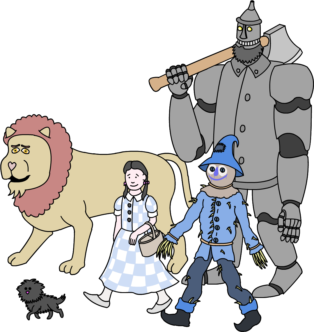 Off To See The Wizard - Cartoon (1096x1160)