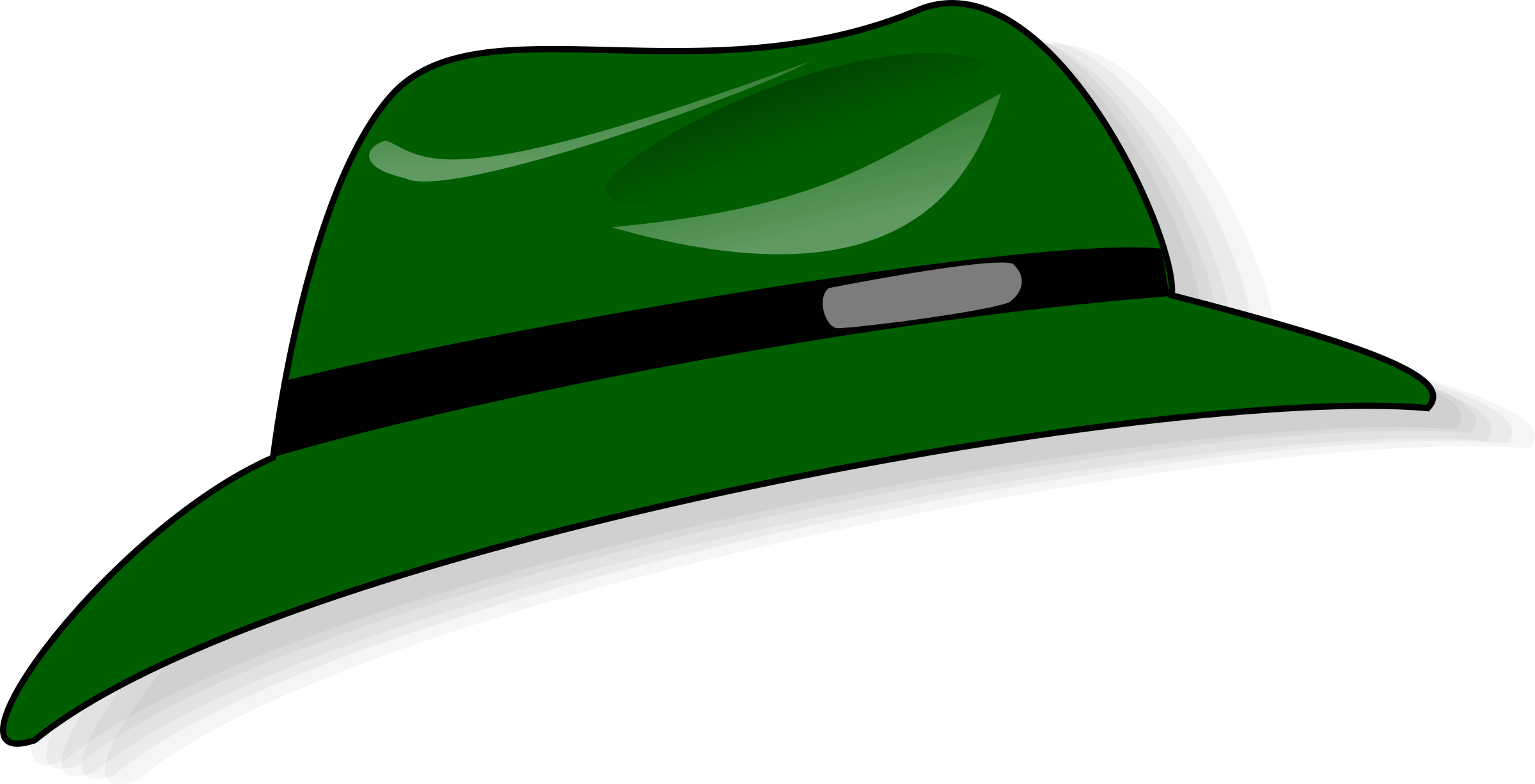Free Vector Clothing Green Hat Clip Art - Green Hat (2400x1226)