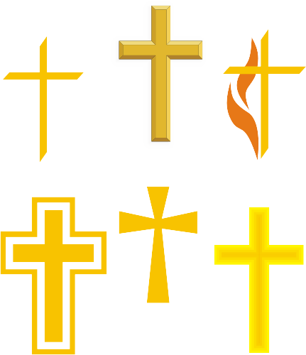 Yellow Cross Clipart Christianity Cliparts Free Download - Christianity Symbols Of The Church (431x500)