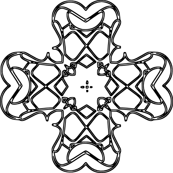 Free Cross Outline (594x595)