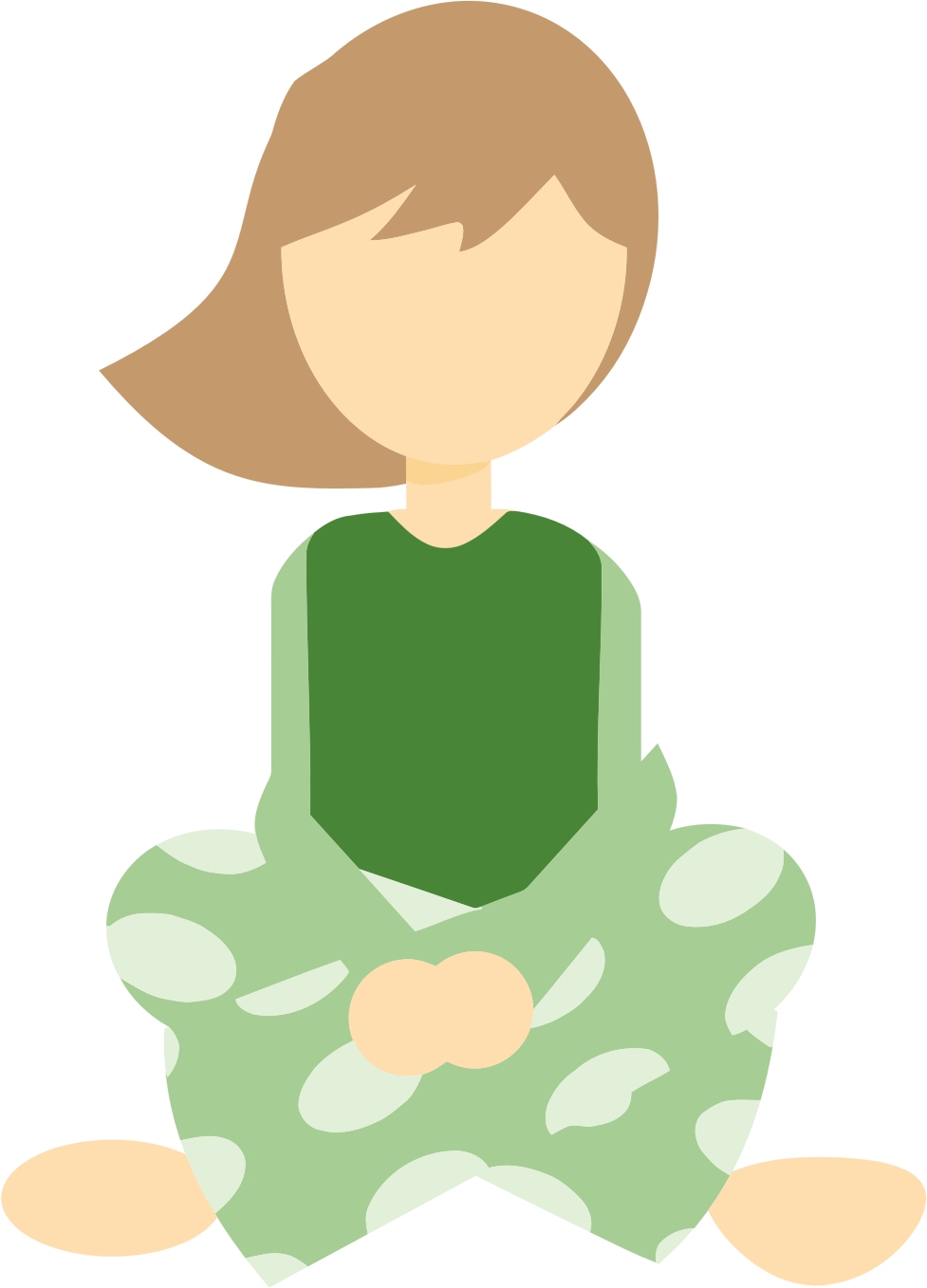 Clipart Girl In Pajamas Sitting - Cartoon Sitting Cross Legged (1920x1156)