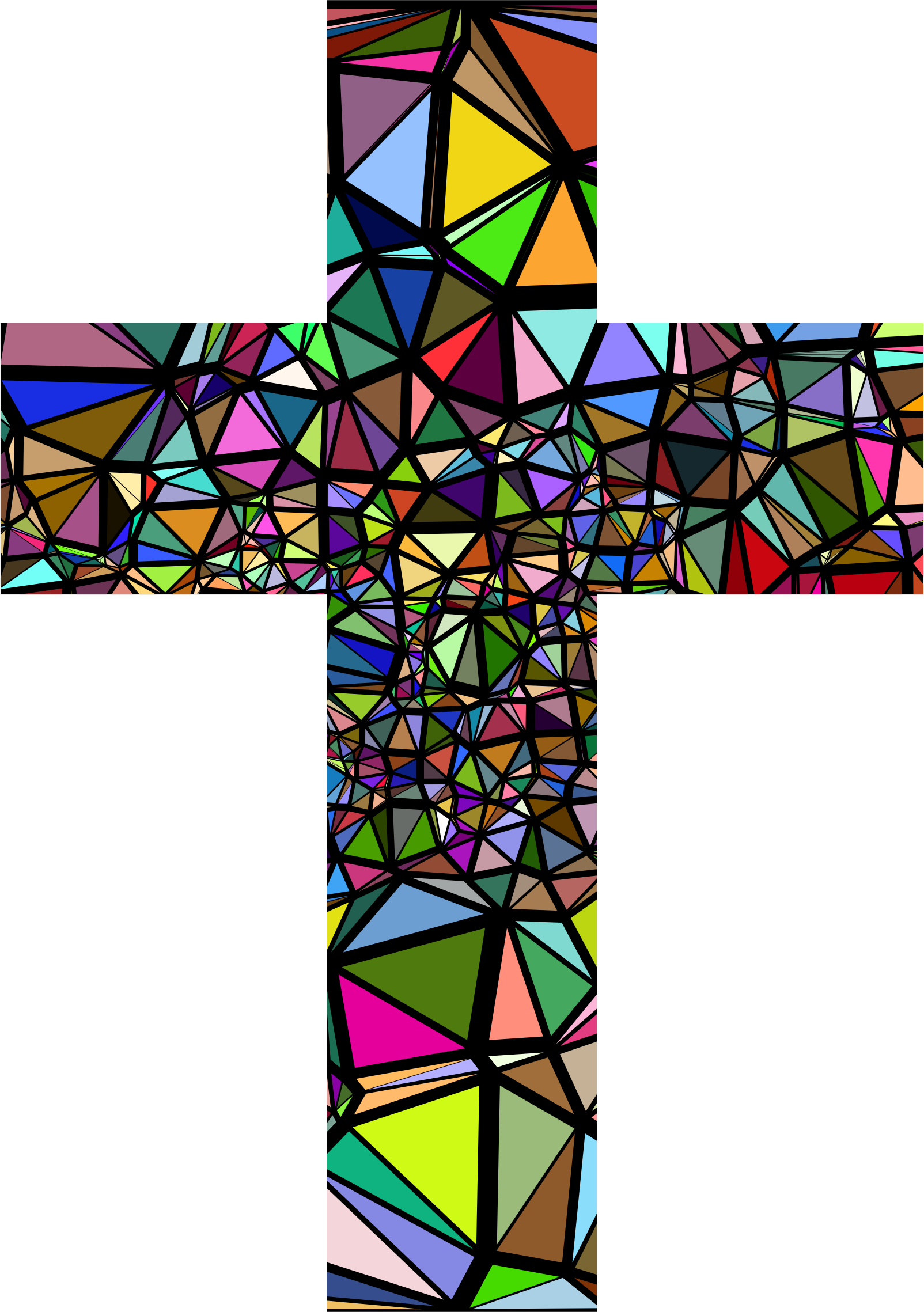 Jesus Baptism Clipart Download - Stained Glass Window Cross (1604x2278)