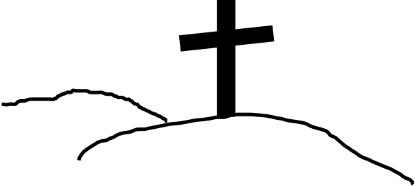 Cross On Hill Clip Art - Cross (600x270)