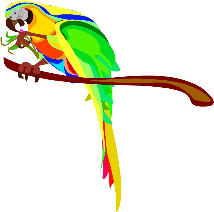 Macaw Parrot Clip Art Clipart Free Clipart - Parrots Sitting On Tree Clipart (750x740)