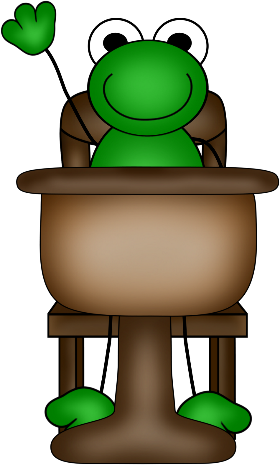 Amphibian Clipart Teacher - Frog School Clipart (987x1600)